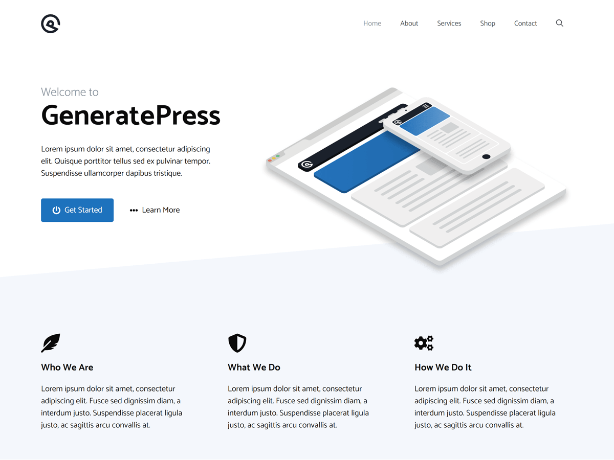 generate theme Generatepress 1200=