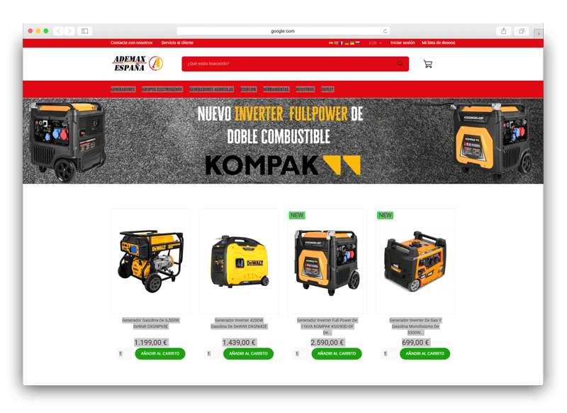 Venta de generadores eléctricos